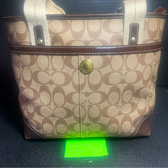 Coach Signature Heritage Stage Coach Carriage Tote FABULOUS - Picture 5 of 17